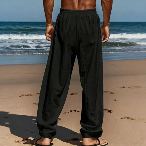Men’s Lightweight Drawstring Linen-Style Pants (1)