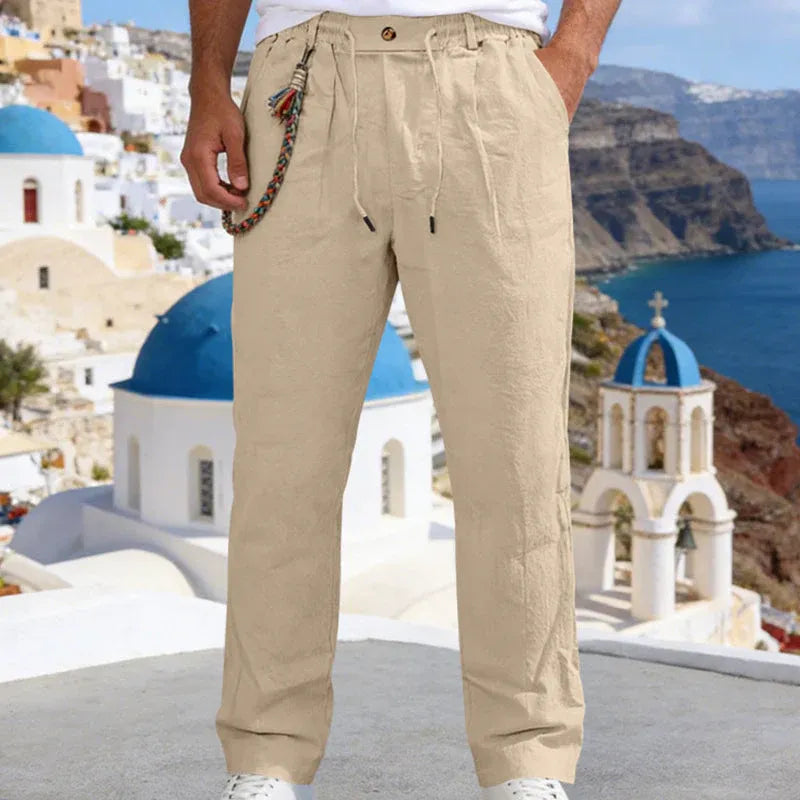 Men’s Casual Linen-Look Drawstring Pants (1)