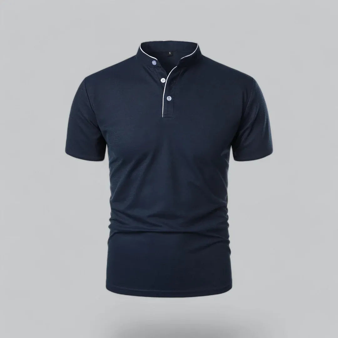 Men’s Short Sleeve Stand Collar Polo Shirt