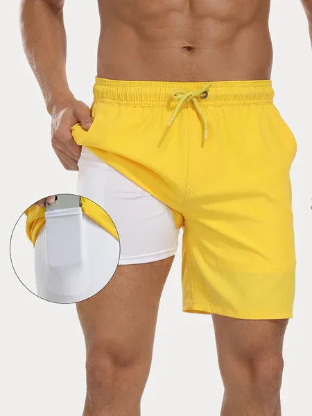 Men’s Quick-Dry Swim Trunks with Built-In Liner