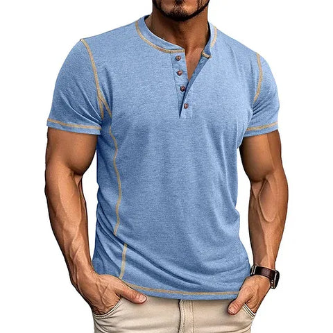 Men’s Casual Short Sleeve Henley T-Shirt