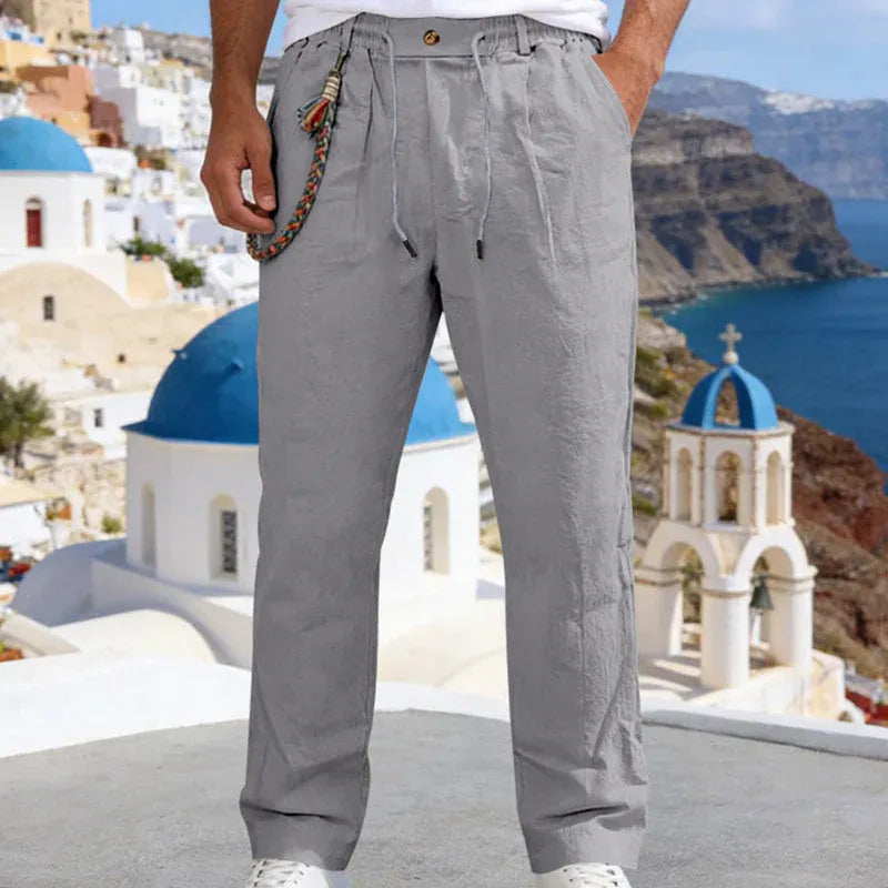 Men’s Casual Linen-Look Drawstring Pants (1)