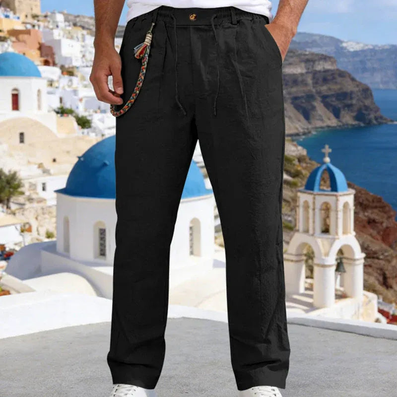 Men’s Casual Linen-Look Drawstring Pants (1)
