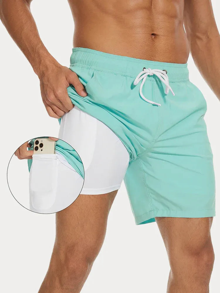 Men’s Quick-Dry Swim Trunks with Built-In Liner
