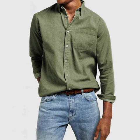 Men’s Casual Button-Up Cotton Shirt