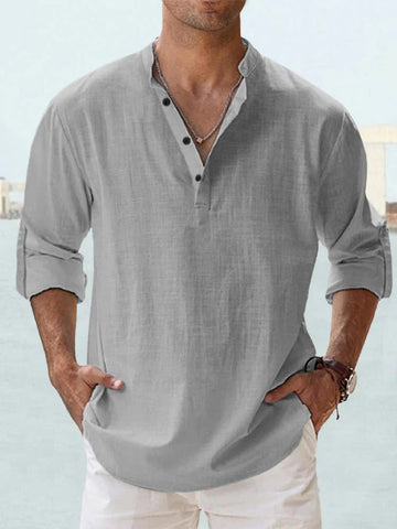 Men’s Lightweight Linen Henley Shirt