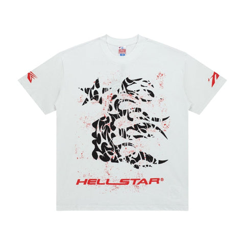 Hellstar Splatter Dragon Graphic Oversized T-Shirt - Washed Black