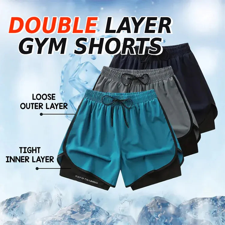 Men’s Double Layer Athletic Shorts