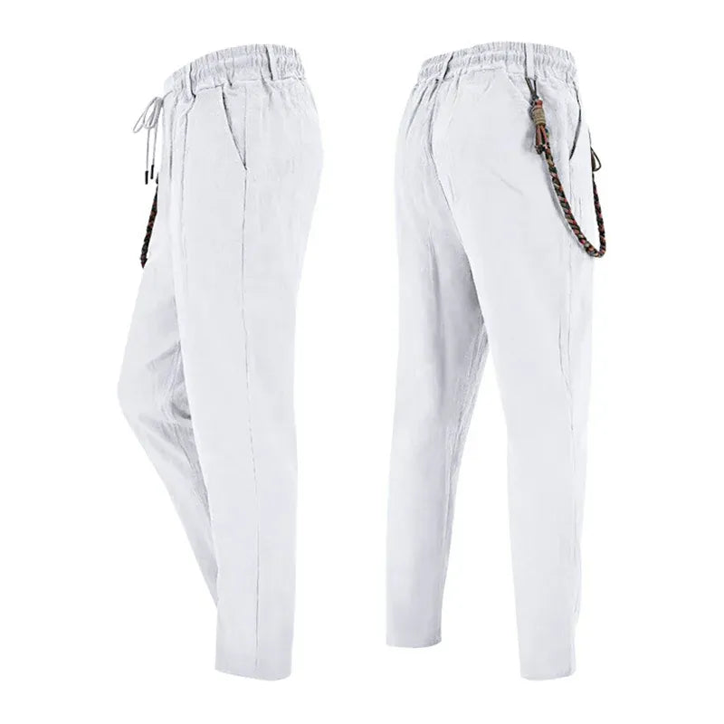 Men’s Casual Linen-Look Drawstring Pants (1)