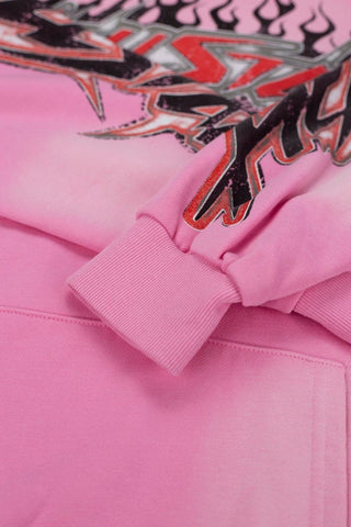 HELLSTAR Flame Logo Gradient Vintage Wash Hoodie