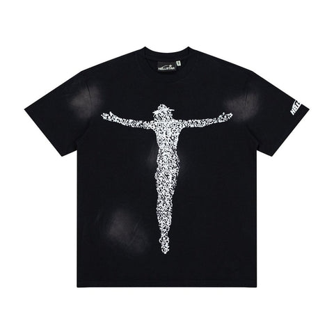 Hellstar Brain Cross Graphic Oversized Cotton T-Shirt