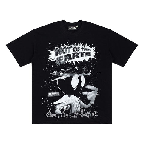 Hellstar Records Graphic Cotton T-Shirt - Black