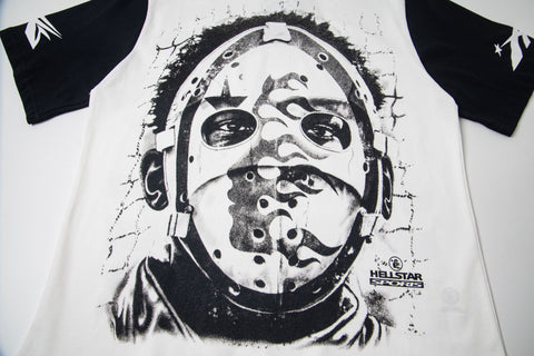 Hellstar High-Definition Graphic Spliced Short Sleeve T-Shirt – White