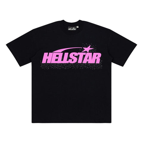 Hellstar Studios Rhinestone Graphic Oversized T-Shirt - Black