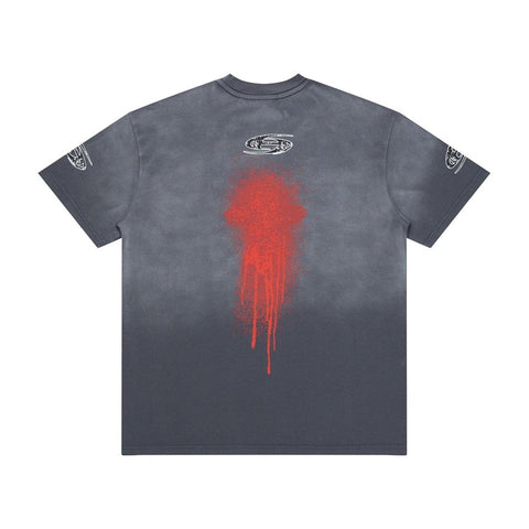 Hellstar Red Drip Gradient Vintage Wash Oversized T-Shirt