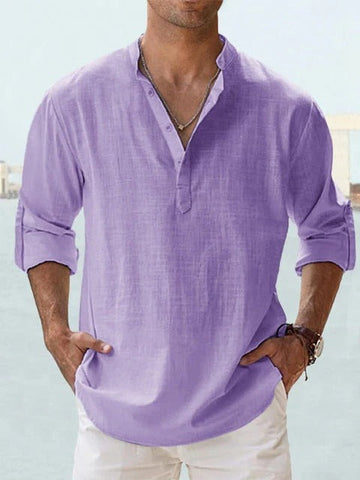 Men’s Lightweight Linen Henley Shirt