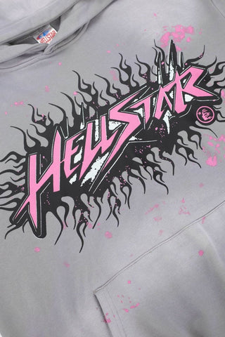 HELLSTAR Flame Paint Splatter Gradient Vintage Wash Hoodie