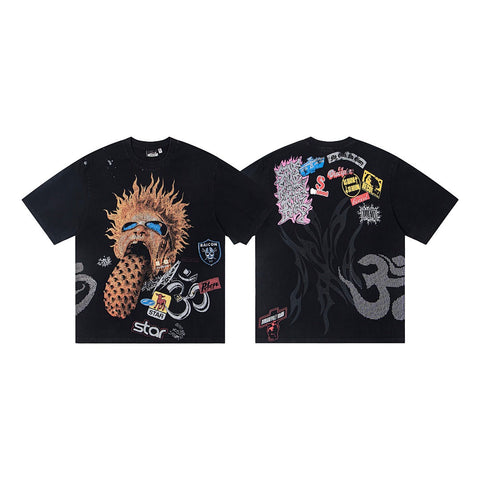 Hellstar Spiky Graphic Oversized T-Shirt in Black