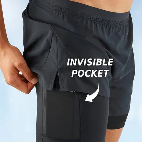 Men’s Double Layer Athletic Shorts