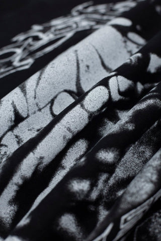 Hellstar Vintage Wash Skull Graphic Oversized T-Shirt - Dark Acid Black