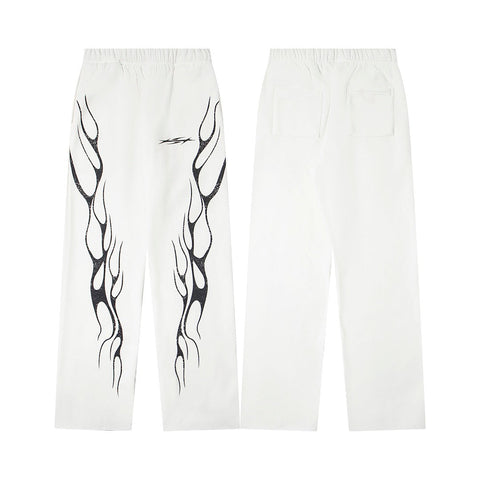 Hellstar Washed Fleece Graphic Sweatpants (White)