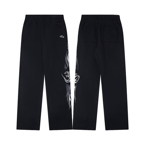 Hellstar High-Quality Vintage Washed Fleece Sweatpants (Black)