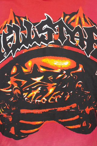 HELLSTAR Flame Skull Burst & Sleeve Text Heavyweight Hoodie