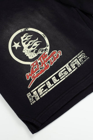 Hellstar Vintage Wash Spray Graphic Sweat Shorts