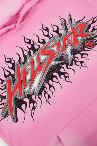 HELLSTAR Flame Logo Gradient Vintage Wash Hoodie