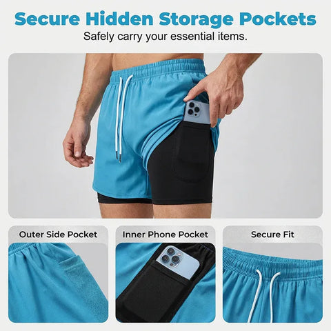 Men’s 2-in-1 Quick-Dry Running Shorts