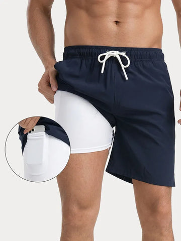 Men’s Quick-Dry Swim Trunks with Built-In Liner