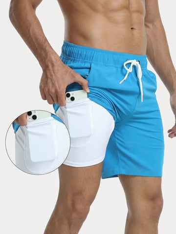 Men’s Quick-Dry Swim Trunks with Built-In Liner