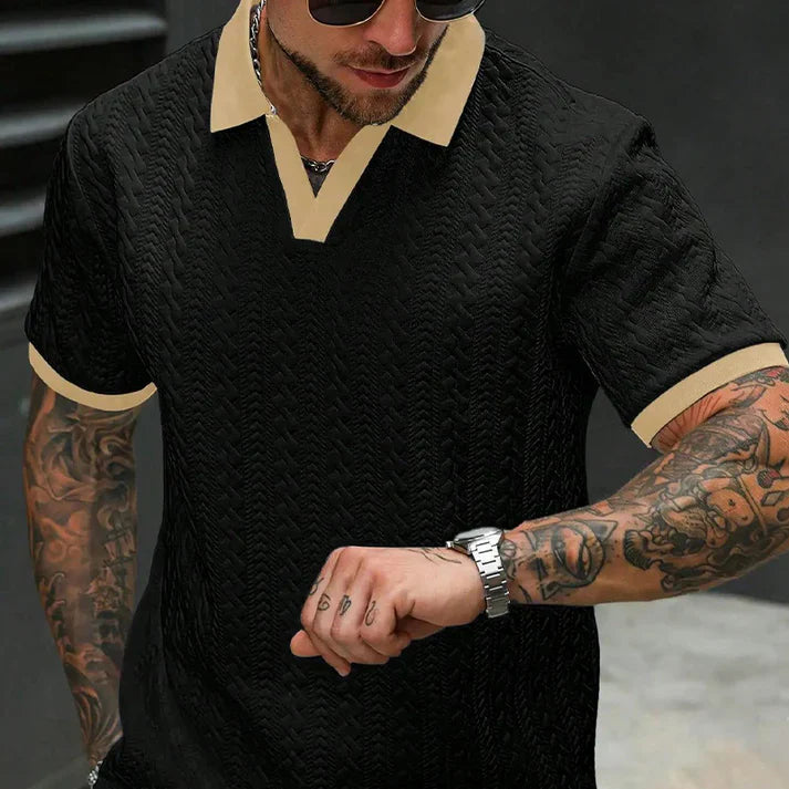 Men's Textured Knit Polo