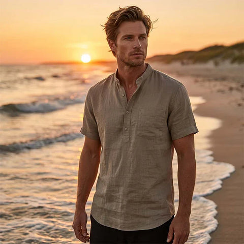 Men's Casual Henley Shirt