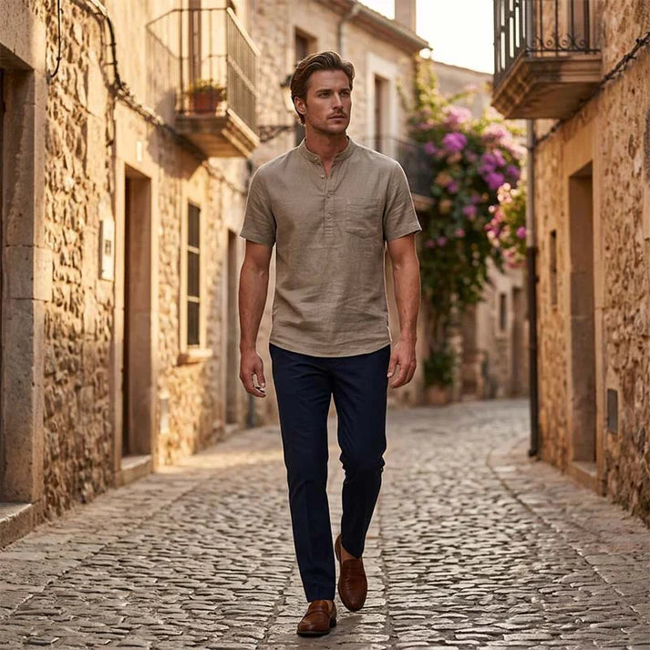 Men's Casual Henley Shirt